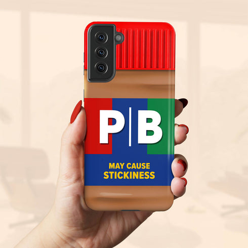 Personalized Creamy Peanut Butter Jar Initials Galaxy Case